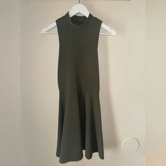 Decree | Dresses | Decree Juniors Skater Dress Faux Wrap Back Olive Green  Size S | Poshmark